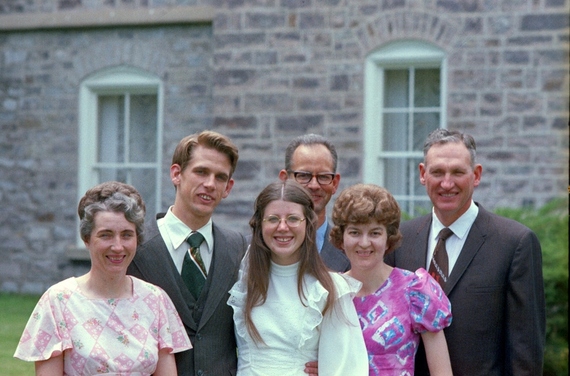 Logan Temple, Jean, Don, Lois, Larry Colton, Marva Jean, Herb Pedersen, 20 June 1975