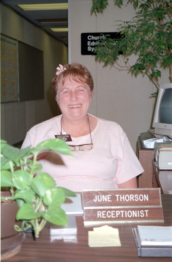 June Thorson, Receptionist, Church Educational System