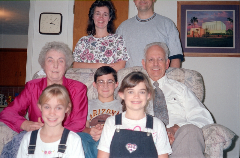 Back: Cheryl, Brent. Middle: Jean, Bruce, Larry. Front: Julieann, Caralinda.