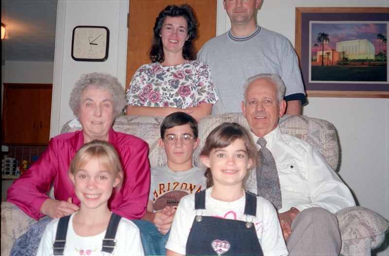 Back: Cheryl, Brent. Middle: Jean, Bruce, Larry. Front: Julieann, Caralinda.