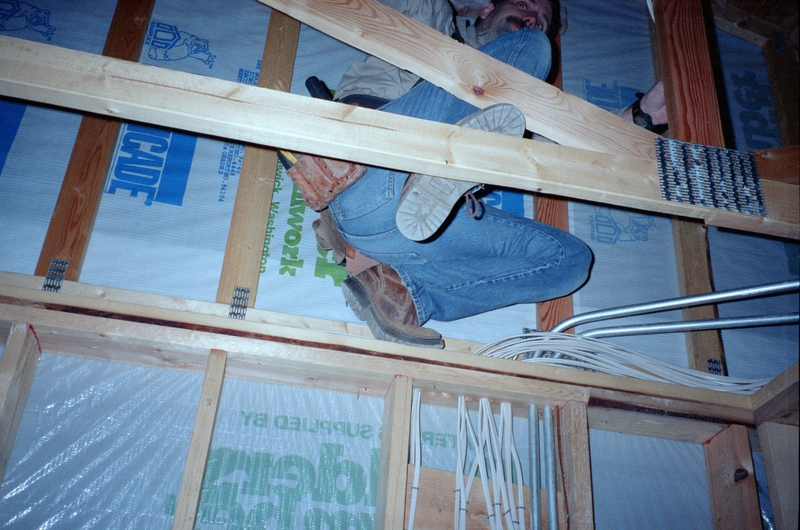 Clubhouse, Wiring, Jim, up in the rafters