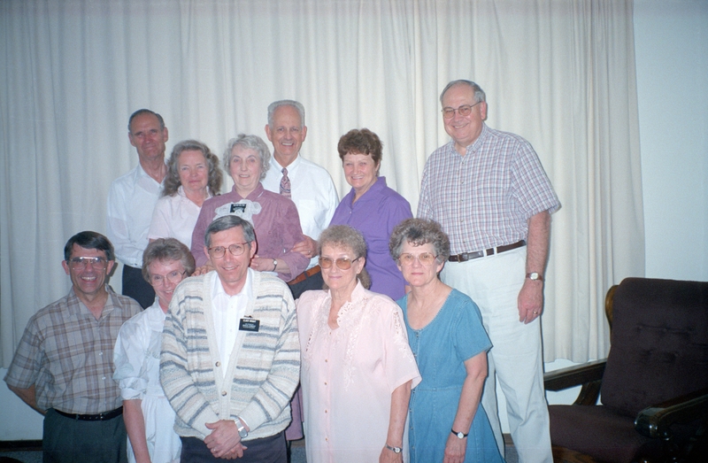 Senior Missionaries, including Jean Colton, the Dixons, and Elder Wright.