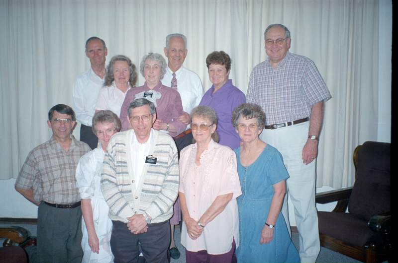 Senior Missionaries, including Jean Colton, the Dixons, and Elder Wright.