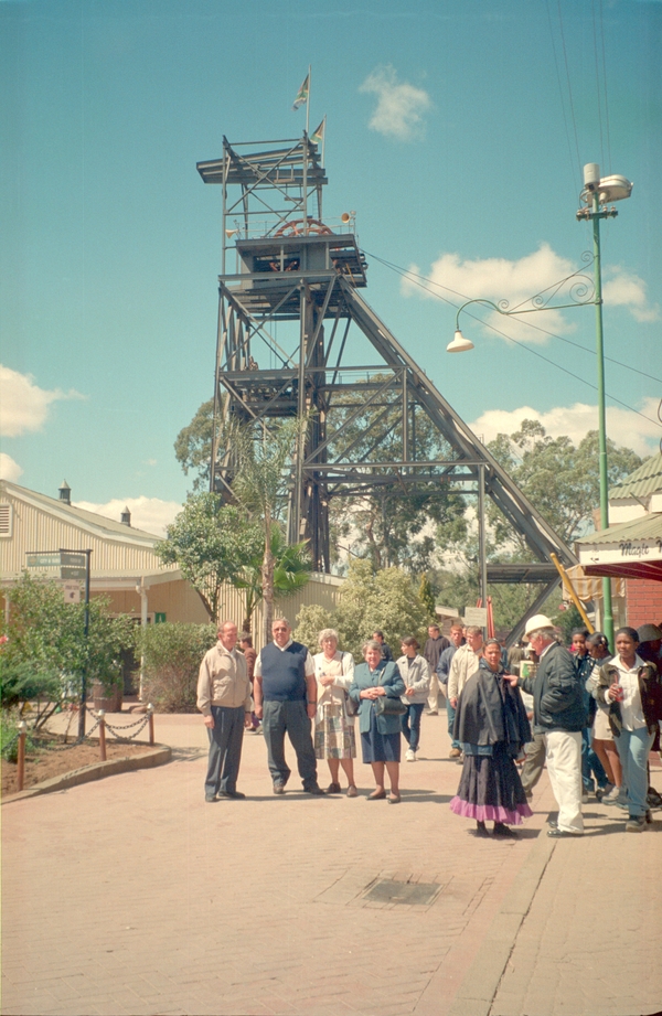 Elevator down into the mine. Senior Missionary excursion.