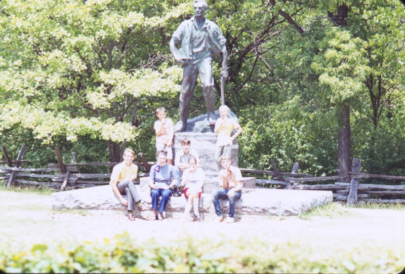 Abraham Lincoln statue, Don, Jim, Steve, Maryjo, Perry, Brent, Jean