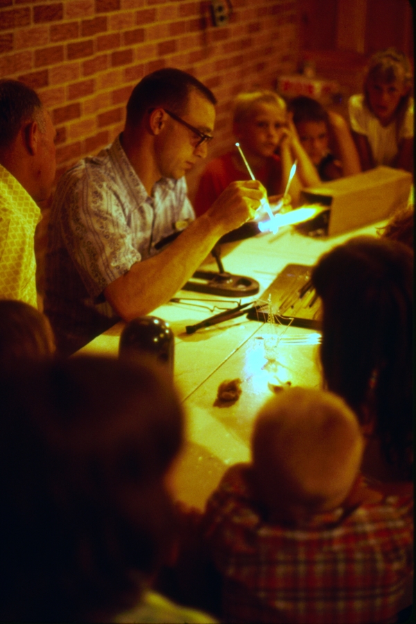 Adrian Blau blowing glass