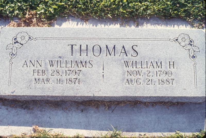 gravestone: Thomas, Ann Williams, William H, Malad ID