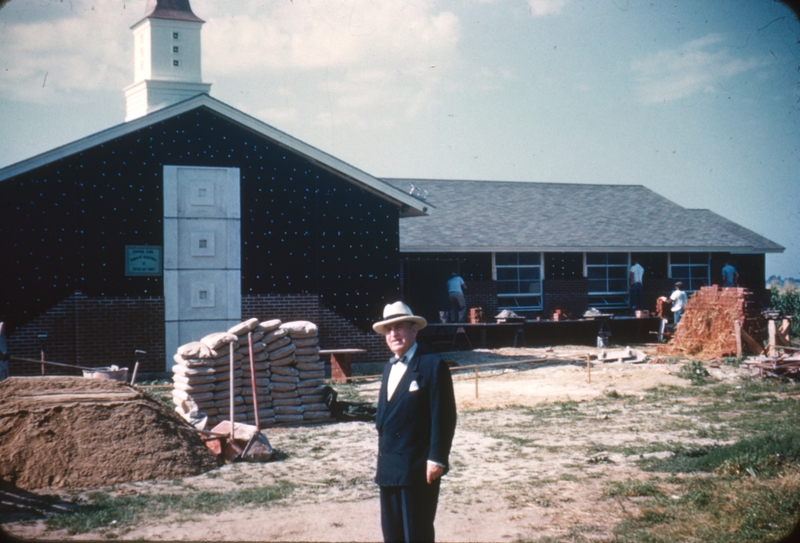 Champaign chapel, almost completed. President Smoot.