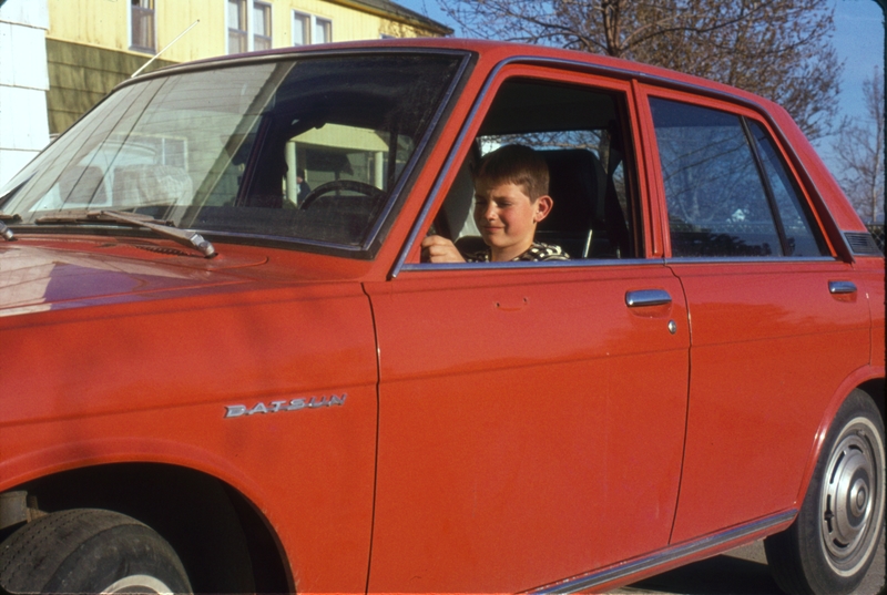 Brent fantasizing about driving the Datsun