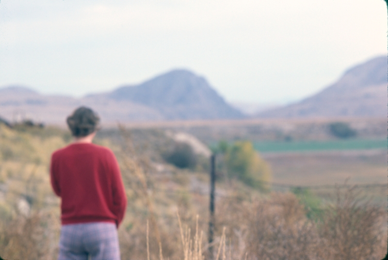 Jean looking across Wheelon valley towards Cutler Dam