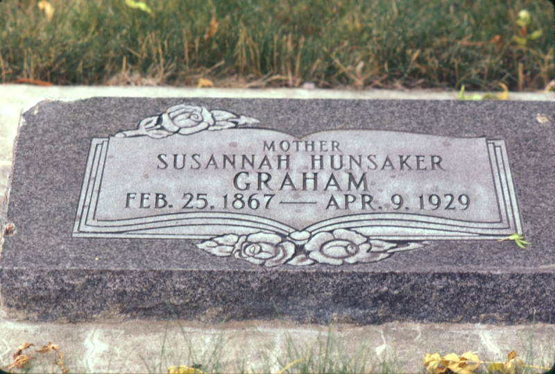 gravestone: Mother, Susannah Hunsaker Graham, Feb 25, 2867 - Apr 9, 1929