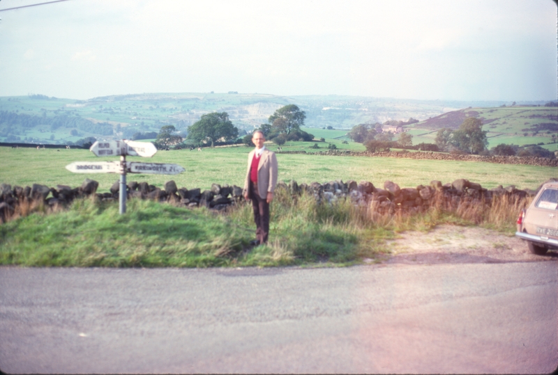 Larry Colton at the crossroads to Wirksworth