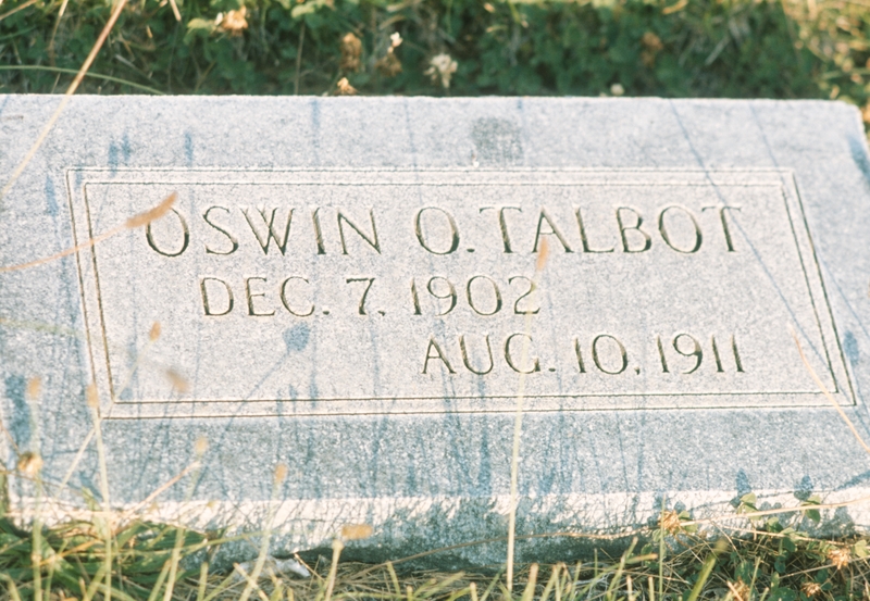 gravestone: Oswin O. Talbot, Dec 7 1902, Aug 10 1911