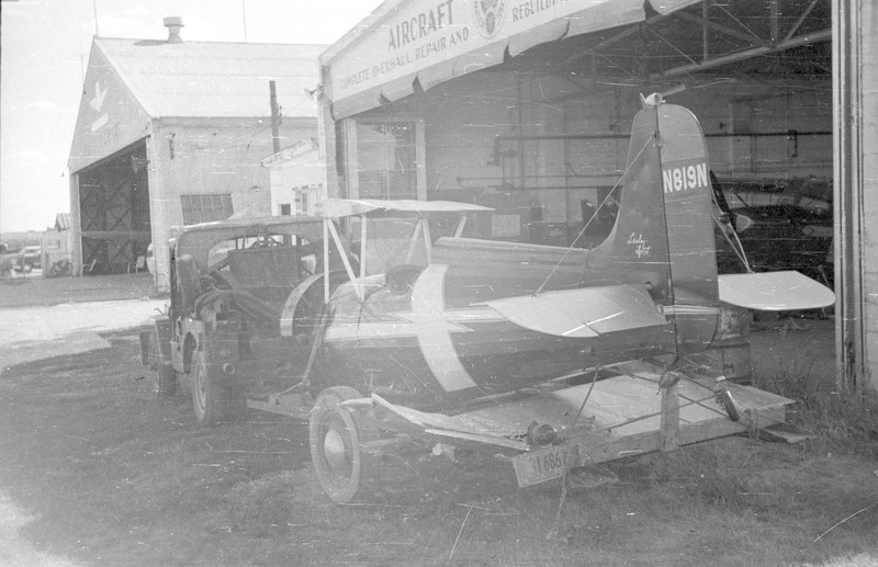 Airframe on a trailer, N919N, Champaign IL