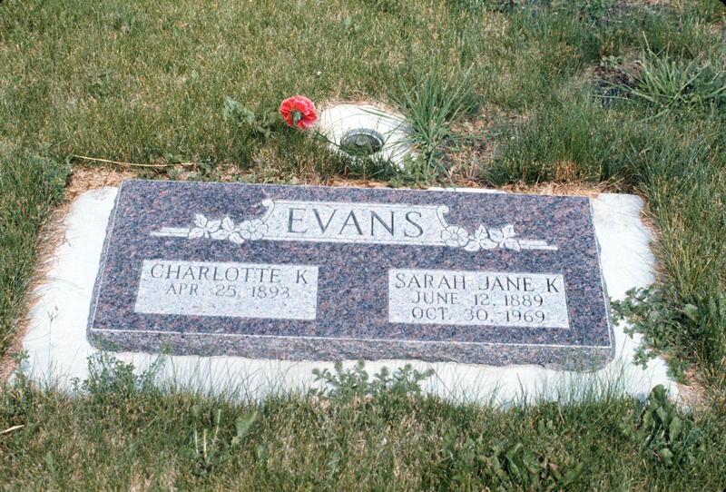 gravestone: Evans, Charlotte, Sarah Anne