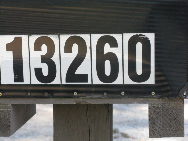 13186 is the nearest address on the GPS, but this is on the mailbox. Confused?