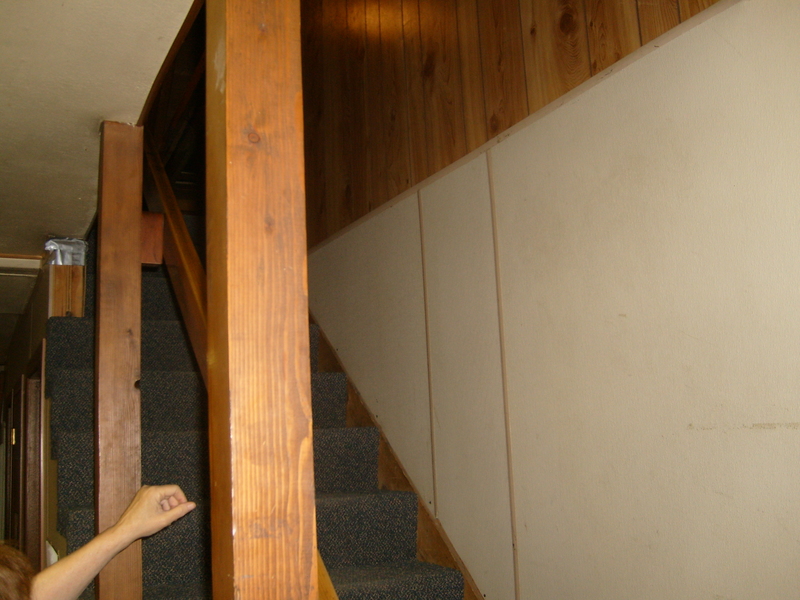 Back stairway to Lodge loft area.