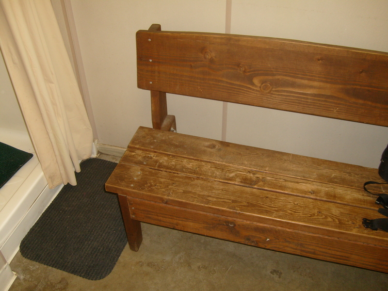 Seating near the shower.