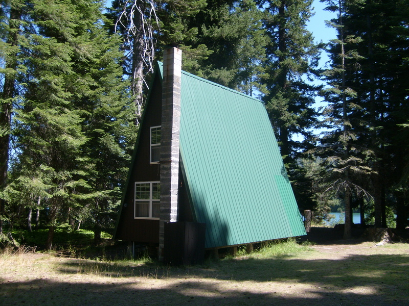 A-frame cabin.