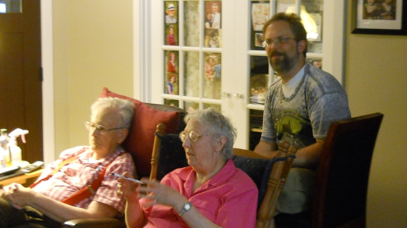 Larry, Jean, Eric, at Forsythia