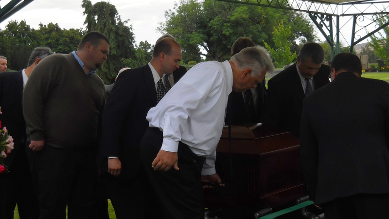 Casket: Jim, xx, Murray, xx, Steve, Don, Perry, Brent, Graveside at Einan's