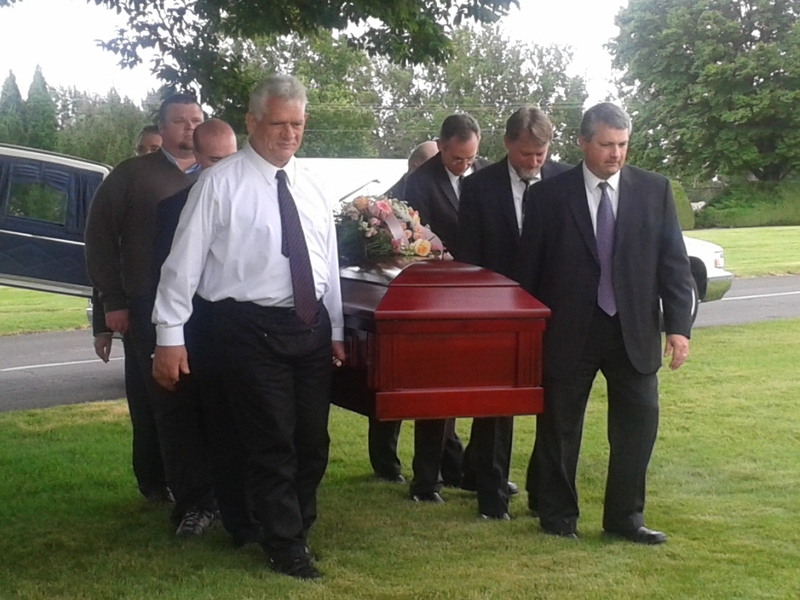 Casket: Jim, Eric Michael, Ross Burton, Don, Murray, Steve, Perry, Brent.