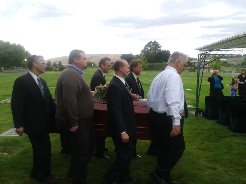 Casket: Jim, Eric Michael, Steve, Ross Burton, Perry, Don.